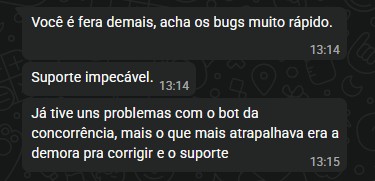 Print real de cliente ativo elogiando suporte rápido do Acelera Afiliado