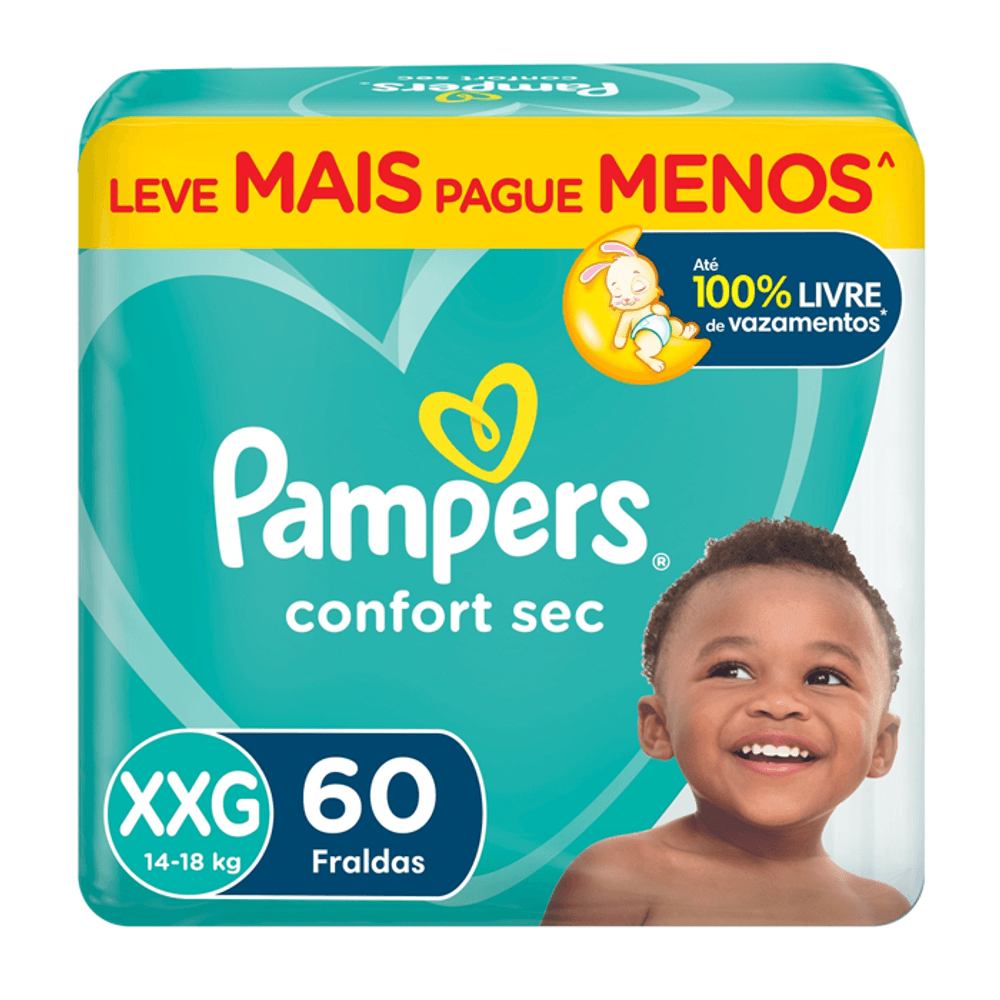 Pampers Confort Sec XXG 60 fraldas