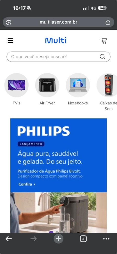 Site Multi no celular — eletrônicos, eletro e utilidades domésticas